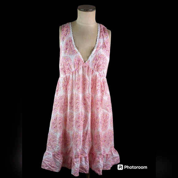 Calypso St Barth X Target White Pink Abstract Print Dress, L, EUC - Picture 3 of 6